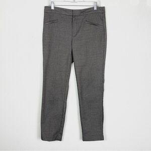 Zara Basic Brown Mini Houndstooth Check High Rise Trouser Pants